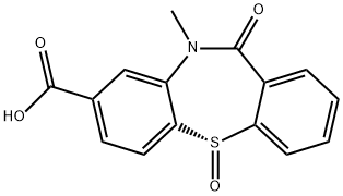 Dibenzo[b,f][1,4]thiazepine-8-carboxylic acid, 10,11-dihydro-10-methyl-11-oxo-, 5-oxide, (5S)- Structure