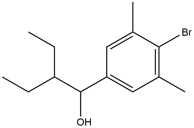 4-Bromo-α-(1-ethylpropyl)-3,5-dimethylbenzenemethanol 结构式