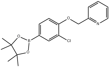 2-((2-Chloro-4-(4,4,5,5-tetramethyl-1,3,2-dioxaborolan-2-yl)phenoxy)methyl)pyridine Struktur