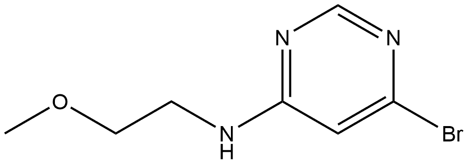 6-Bromo-N-(2-methoxyethyl)-4-pyrimidinamine 化学構造式