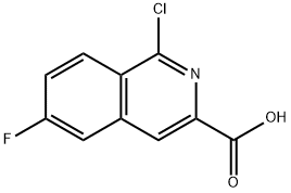 1-chloro-6-fluoroisoquinoline-3-carboxylic acid,1599376-28-9,结构式