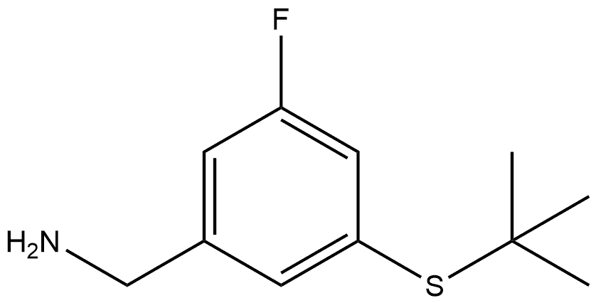 3-[(1,1-Dimethylethyl)thio]-5-fluorobenzenemethanamine Structure