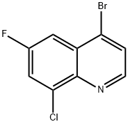 4-bromo-8-chloro-6-fluoroquinoline 化学構造式