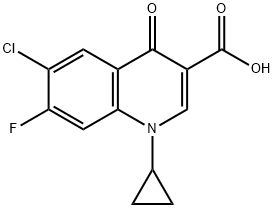 3-Quinolinecarboxylic acid, 6-chloro-1-cyclopropyl-7-fluoro-1,4-dihydro-4-oxo- Struktur