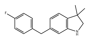1H-Indole, 6-[(4-fluorophenyl)methyl]-2,3-dihydro-3,3-dimethyl- Structure