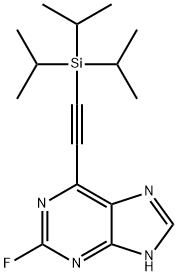 9H-Purine, 2-fluoro-6-[2-[tris(1-methylethyl)silyl]ethynyl]- Structure