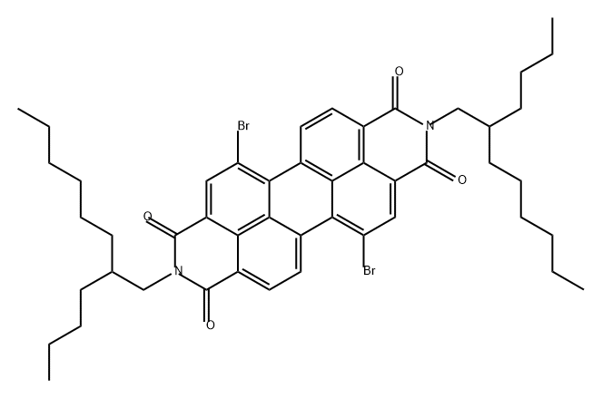 Anthra[2,1,9-def:6,5,10-d'e'f']diisoquinoline-1,3,8,10(2H,9H)-tetrone, 5,12-dibromo-2,9-bis(2-butyloctyl)- 结构式