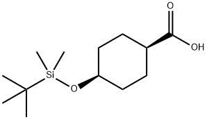 Cyclohexanecarboxylic acid, 4-[[(1,1-dimethylethyl)dimethylsilyl]oxy]-, cis- Struktur