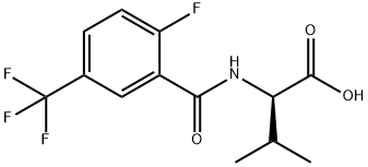 (R)-2-(2-Fluoro-5-(trifluoromethyl)benzamido)-3-methylbutanoic acid 结构式