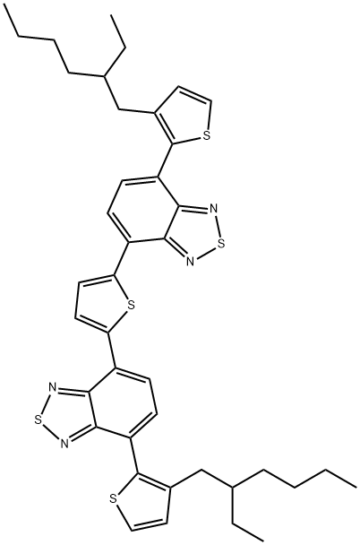 2,1,3-Benzothiadiazole, 4,4'-(2,5-thiophenediyl)bis[7-[3-(2-ethylhexyl)-2-thienyl]- Struktur