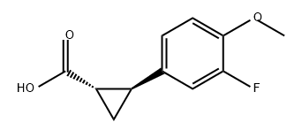 Cyclopropanecarboxylic acid, 2-(3-fluoro-4-methoxyphenyl)-, (1S,2S)- Structure