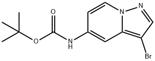 Carbamic acid, N-(3-bromopyrazolo[1,5-a]pyridin-5-yl)-, 1,1-dimethylethyl ester Struktur