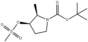 1-Pyrrolidinecarboxylic acid, 2-methyl-3-[(methylsulfonyl)oxy]-, 1,1-dimethylethyl ester, (2R,3R)- 结构式