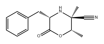 3-Morpholinecarbonitrile, 2,3-dimethyl-6-oxo-5-(phenylmethyl)-, (2S,3S,5S)-