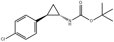 ((1S,2R)-2-对氯苯基环丙基)氨基甲酸叔丁酯,1612143-65-3,结构式