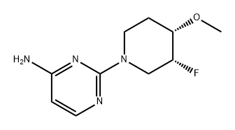 4-Pyrimidinamine, 2-[(3R,4S)-3-fluoro-4-methoxy-1-piperidinyl]- 结构式