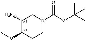 叔-丁基 (3R,4R)-REL-3-氨基-4-甲氧基哌啶-1-甲酸基酯, 1612174-80-7, 结构式