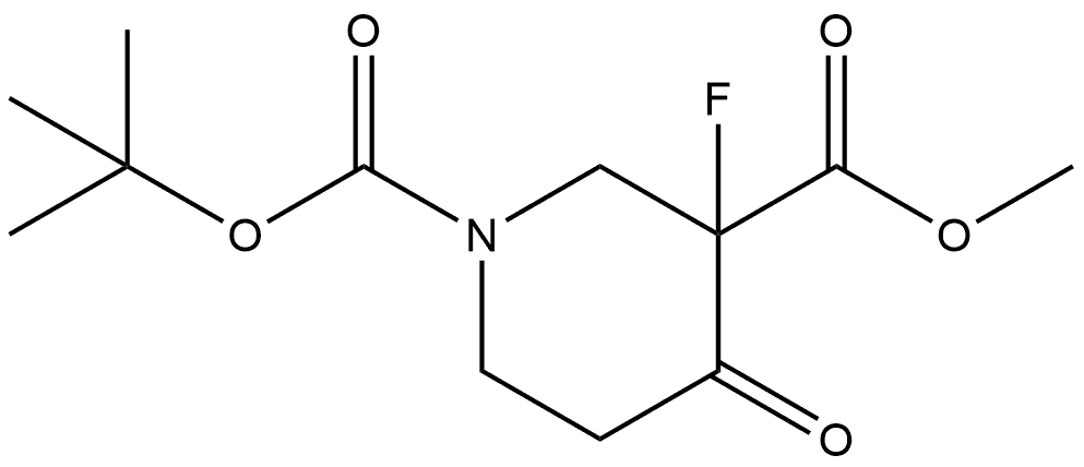 1-(1,1-Dimethylethyl) 3-methyl 3-fluoro-4-oxo-1,3-piperidinedicarboxylate 化学構造式