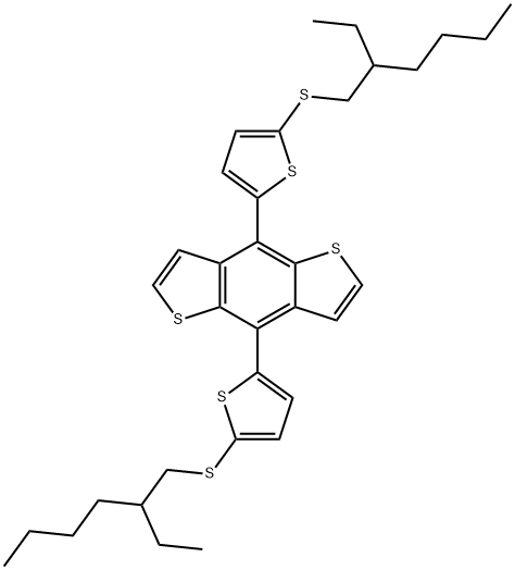 Benzo[1,2-b:4,5-b']dithiophene, 4,8-bis[5-[(2-ethylhexyl)thio]-2-thienyl]- Structure