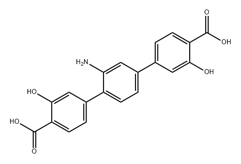 [1,1':4',1''-Terphenyl]-4,4''-dicarboxylic acid, 2'-amino-3,3''-dihydroxy- Structure