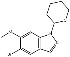 5-bromo-6-methoxy-1-(tetrahydro-2H-pyran-2-yl)-1H-indazole Structure