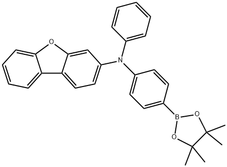 3-Dibenzofuranamine, N-phenyl-N-[4-(4,4,5,5-tetramethyl-1,3,2-dioxaborolan-2-yl)phenyl]-,1613551-19-1,结构式