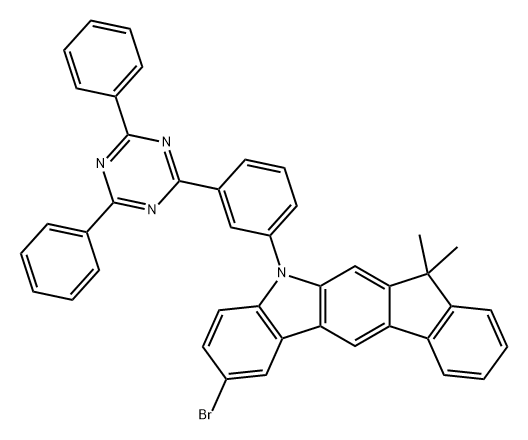 Indeno[2,1-b]carbazole, 2-bromo-5-[3-(4,6-diphenyl-1,3,5-triazin-2-yl)phenyl]-5,7-dihydro-7,7-dimethyl-,1613576-58-1,结构式