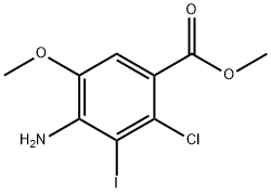 Benzoic acid, 4-amino-2-chloro-3-iodo-5-methoxy-, methyl ester|4-氨基-2-氯-3-碘-5-甲氧基苯甲酸甲酯