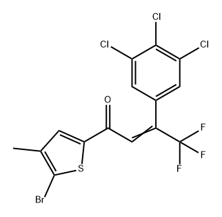 2-Buten-1-one, 1-(5-bromo-4-methyl-2-thienyl)-4,4,4-trifluoro-3-(3,4,5-trichlorophenyl)- Structure