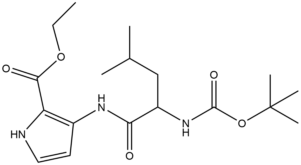 ethyl 3-(2-{[(tert-butoxy)carbonyl]amino}-4-methylpentanamido)-1H-pyrrole-2-carboxylate Structure