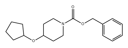 1-Piperidinecarboxylic acid, 4-(cyclopentyloxy)-, phenylmethyl ester 结构式