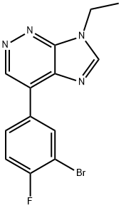 6-(3-溴-4-氟苯基)-9-乙基-9H-咪唑并[4,5-C]哒嗪,1614246-28-4,结构式