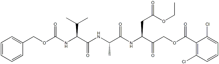 L-Alaninamide,N-[(phenylmethoxy)carbonyl]-L-valyl-N-[(1S)-3-[(2,6-dichlorobenzoyl)oxy]-1-(2-ethoxy-2-oxoethyl)-2-oxopropyl]-(9CI) Structure