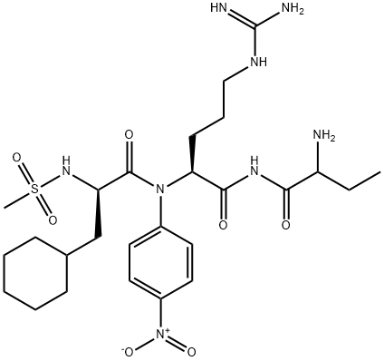 L-Argininamide, 3-cyclohexyl-N-(methylsulfonyl)-D-alanyl-(2S)-2-aminobutanoyl-N-(4-nitrophenyl)- 化学構造式