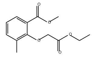 Benzoic acid, 2-(2-ethoxy-2-oxoethoxy)-3-methyl-, methyl ester Structure