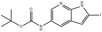 Carbamic acid, N-(2-iodo-1H-pyrrolo[2,3-b]pyridin-5-yl)-, 1,1-dimethylethyl ester,1616388-00-1,结构式