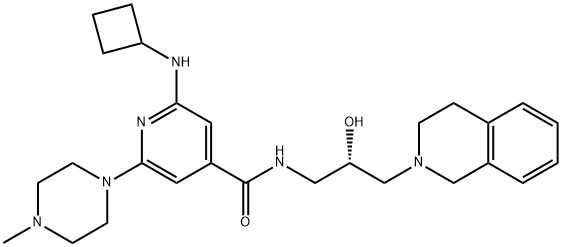 2-(Cyclobutylamino)-N-[(2S)-3-(3,4-dihydro-2(1H)-isoquinolinyl)-2-hydroxypropyl]-6-(4-methyl-1-piperazinyl)-4-pyridinecarboxamide Structure