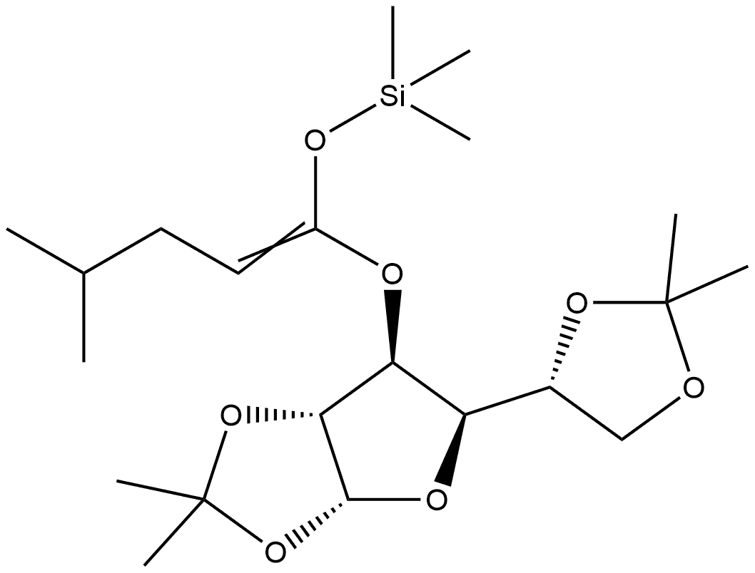 1,2:5,6-Bis-O-(1-methylethylidene)-3-O-[4-methyl-1-[(trimethylsilyl)oxy]-1-penten-1-yl]-α-D-glucofuranose,161661-14-9,结构式