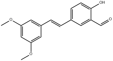 Benzaldehyde, 5-[(1E)-2-(3,5-dimethoxyphenyl)ethenyl]-2-hydroxy- 结构式