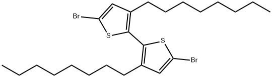 3,3′-ジオクチル-5,5′-ジブロモ-2,2′-ビチオフェン 化学構造式