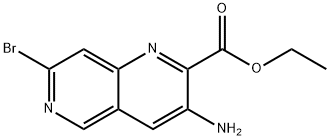 ethyl 3-amino-7-bromo-1,6-naphthyridine-2-carboxylate 化学構造式