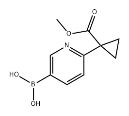 Cyclopropanecarboxylic acid, 1-(5-borono-2-pyridinyl)-, 1-methyl ester Structure