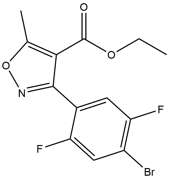 3-(4-溴-2,5-二氟苯基)-5-甲基异噁唑-4-甲酸乙酯,1620319-15-4,结构式