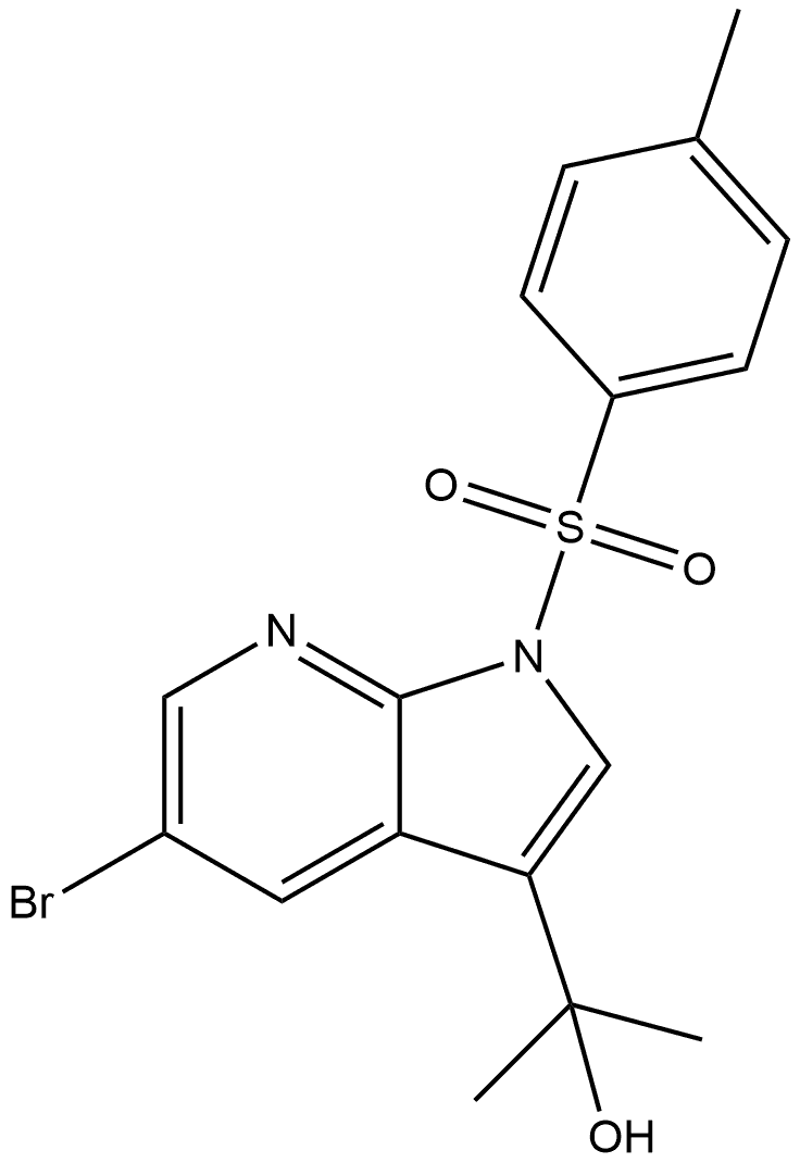 1H-Pyrrolo[2,3-b]pyridine-3-methanol, 5-bromo-α,α-dimethyl-1-[(4-methylphenyl)sulfonyl]- Struktur