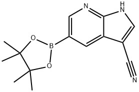 5-(4,4,5,5-四甲基-1,3,2-二氧杂硼杂环戊烷-2-基)-1H-吡咯并[2,3-B]吡啶-3-甲腈 结构式