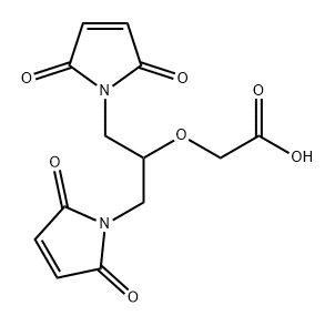 Acetic acid, 2-[2-(2,5-dihydro-2,5-dioxo-1H-pyrrol-1-yl)-1-[(2,5-dihydro-2,5-dioxo-1H-pyrrol-1-yl)methyl]ethoxy]- Structure
