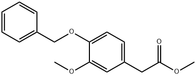 Benzeneacetic acid, 3-methoxy-4-(phenylmethoxy)-, methyl ester 结构式
