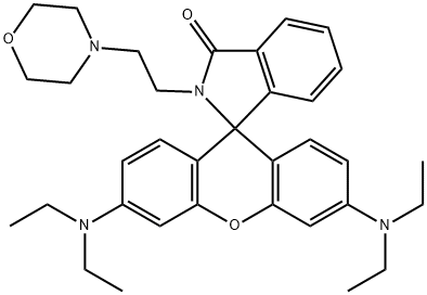 3',6'-双(二乙基氨基)-2-(2-吗啉乙基)螺[异吲哚啉-1,9'-氧杂蒽]-3-酮 结构式