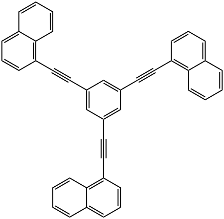 Naphthalene, 1,1',1''-(1,3,5-benzenetriyltri-2,1-ethynediyl)tris- Struktur