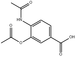 Benzoic acid, 4-(acetylamino)-3-(acetyloxy)- Structure